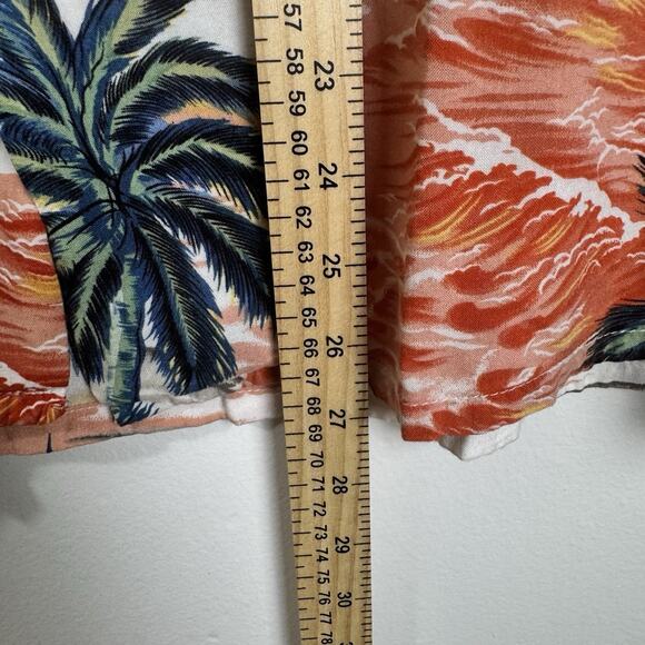 VTG 90’s PineappleConnections Men’s Hawaiian Shirt Rayon PalmTreeSunsetPrint Med - Picture 2 of 7